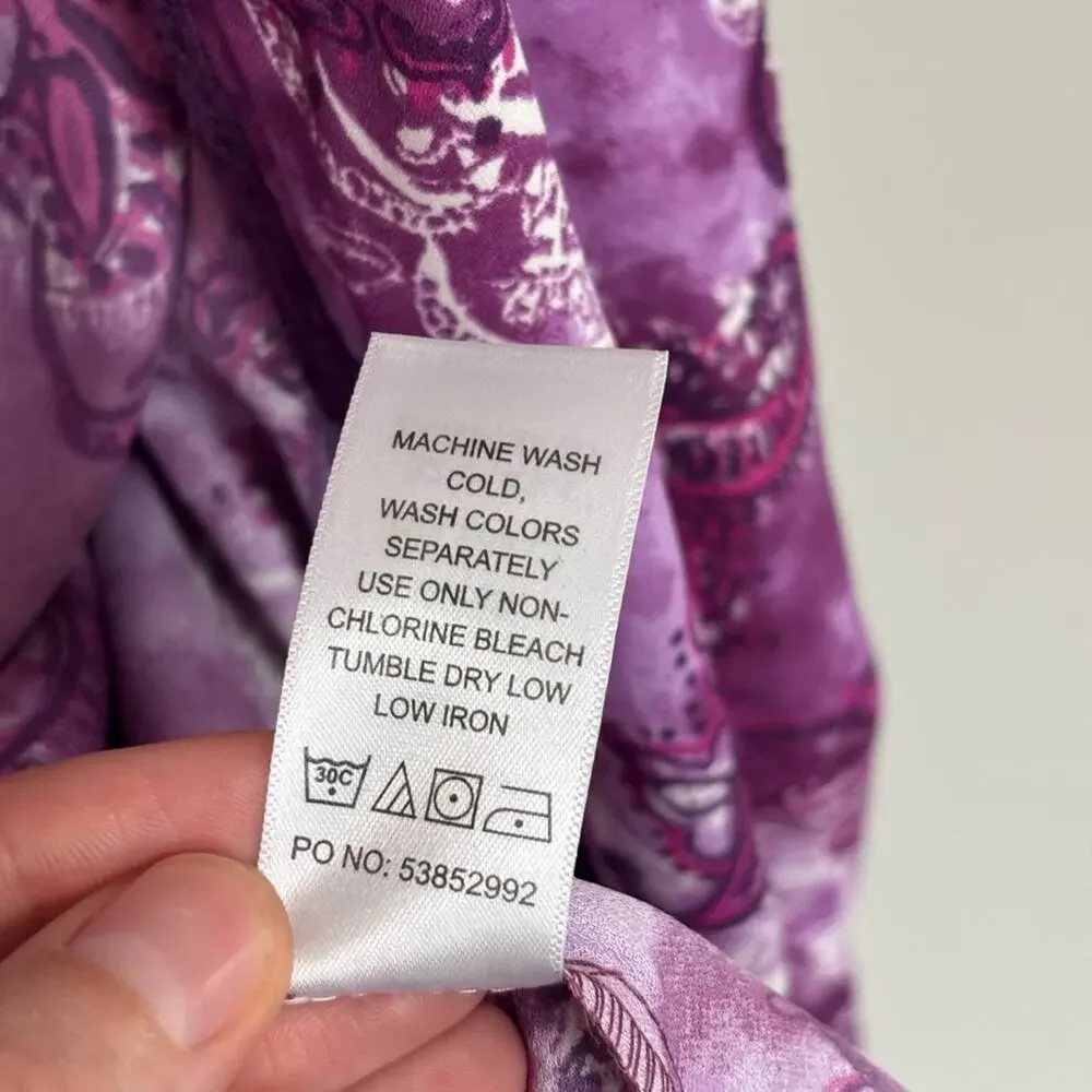 Catherine’s Purple Paisley Kimono Wrap - Size 2/3X Petite